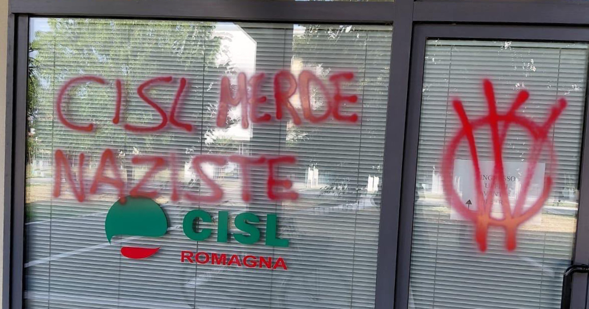 Vile atto intimidatorio contro la sede CISL Romagna di Forlimpopoli